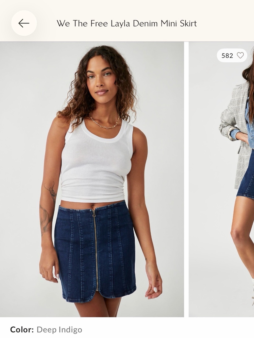 We The Free Denim Mini Skirt - Deep Indigo